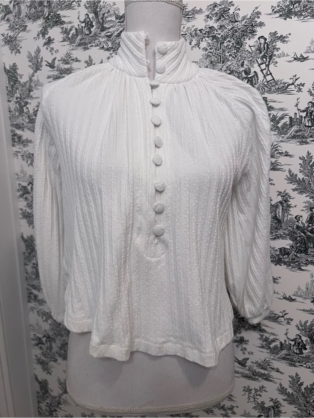 Vita Grace Classic White Button-Front Women's Blouse size XS